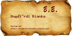 Bogárdi Bianka névjegykártya